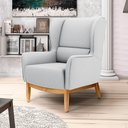 Ver imagem 6 de Kit 2 Poltronas Base Manu Madeira Milena C-315 Cinza Claro