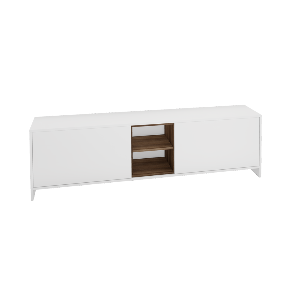 Rack para Tv 160cm 02 Portas 03 Prateleiras Rak2016-brme Estilare Branco/madeirado - 3