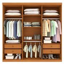 Ver imagem 3 de Guarda Roupa Casal MDF 6 Portas 4 Gavetas 219cm Lagos Cinamomo - TCIL Móveis