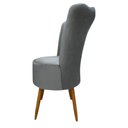 Ver imagem 4 de Kit 2 Cadeiras Decorativa Pétala Veludo Premium Pés Retrô Palito Sala Quarto Cinza