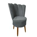 Ver imagem 2 de Kit 2 Cadeiras Decorativa Pétala Veludo Premium Pés Retrô Palito Sala Quarto Cinza