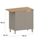 Ver imagem 3 de Balcão para Cozinha 100% MDF Canto Reto 1 Porta Lumen Freijó/Cinnamon