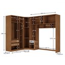 Ver imagem 4 de Guarda-roupa Casal Modulado Lugano 8 Portas 3 Gavetas Nogal/branco - Hecol Móveis