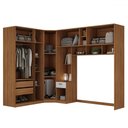 Ver imagem 3 de Guarda-roupa Casal Modulado Lugano 8 Portas 3 Gavetas Nogal/branco - Hecol Móveis