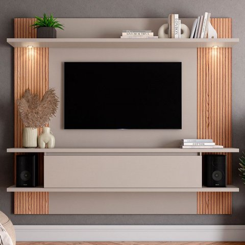 Painel para Tv até 60 Polegadas 1 Porta com Led Fumê/brise - Quiditá Móveis