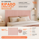Ver imagem 7 de Kit Cabeceira Painel Ripado Autocolante Solteiro 10 Ripas de 1,1 Metros Rosa com Acabamento Superior