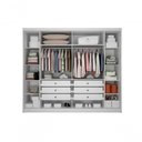 Ver imagem 3 de Guarda Roupa Casal 6 Portas 6 Gavetas - Orfeus Ripado-branco - Móveis Horizonte