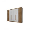 Ver imagem 2 de Guarda Roupa Casal 6 Portas 6 Gavetas - Orfeus Ripado-branco - Móveis Horizonte