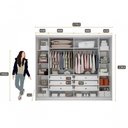 Ver imagem 4 de Guarda Roupa Casal 6 Portas 6 Gavetas - Orfeus Ripado-branco - Móveis Horizonte