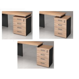 Mesa Diretor em L Web30 1,50x1,50 C/ Gaveteiro - Calvi/preto - 3