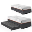 Ver imagem 1 de Cama Box + Colchão Ortopédico de Espuma D33 a Vácuo Sonno Full - Lucas Home + Aux de Molas Solteiro