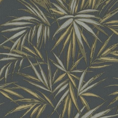 Papel de Parede Tissé Folhagem Cinza 24601