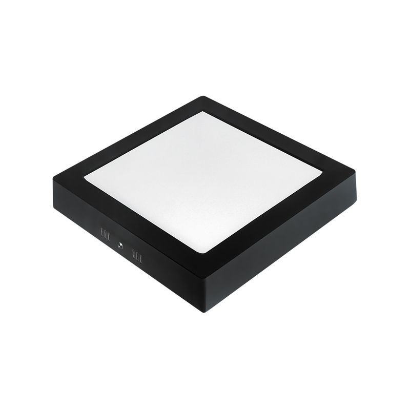 Painel de Led Taschibra Quadrado Lux de Sobrepor 18W Bivolt Preto 3000K - Luz Amarela - 1