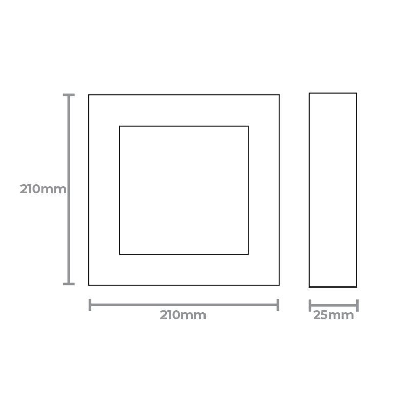 Painel de Led Taschibra Quadrado Lux de Sobrepor 18W Bivolt Preto 3000K - Luz Amarela - 2