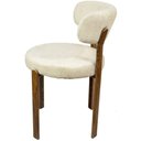 Ver imagem 4 de Cadeira Tuela Off White - Base Metal Marrom Escuro