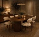 Ver imagem 2 de Cadeira Tuela Off White - Base Metal Marrom Escuro