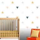 Ver imagem 2 de Papel Parede Infantil Menino Bebê Triângulos Autocolante 3mt