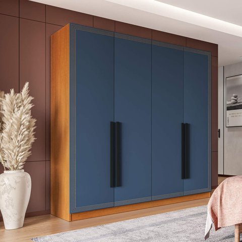 Guarda Roupa Casal 161,2cm com 4 Portas e 4 Gavetas 240833 Valência Politorno Móveis