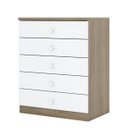 Ver imagem 4 de Cômoda Quarto Infantil 5 Gavetas - Bala de Menta - Rústico / Branco