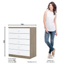 Ver imagem 2 de Cômoda Quarto Infantil 5 Gavetas - Bala de Menta - Rústico / Branco