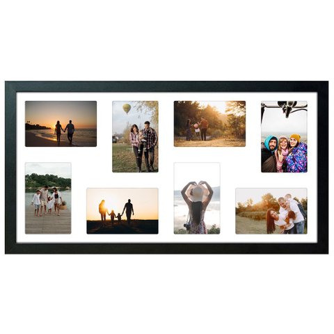 Quadro Multifotos 8 Fotos de 10x15 Paspatur Branco 30x60