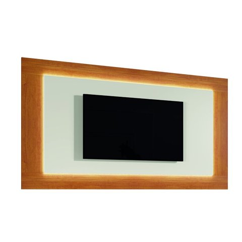 Painel Moderno com Led 2,20m - Atenas-naturale/off White - Mavau Móveis