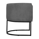 Ver imagem 3 de Poltrona Reforçada Decorativa Sala Estar Jantar Gabriela Base Ferro Preto Suede Cinza