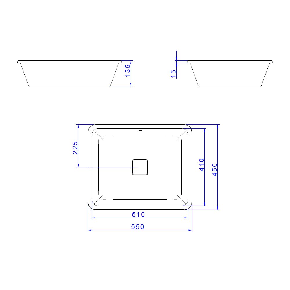 Cuba de Embutir Deca Slim 55x45 L.33050.94 Retangular Ébano Fosco - 4