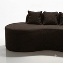 Ver imagem 4 de Sofá Tóquio Puff Orgânico Bouclé 200cm com 3 Almofadas Design Curvo Luxo para Sala e Recepção:Marrom
