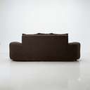 Ver imagem 3 de Sofá Tóquio Puff Orgânico Bouclé 200cm com 3 Almofadas Design Curvo Luxo para Sala e Recepção:Marrom