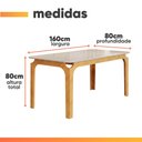 Ver imagem 3 de Conjunto Sala de Jantar Mesa Tampo em Vidro 1,60m Mel 6 Cadeiras Tati