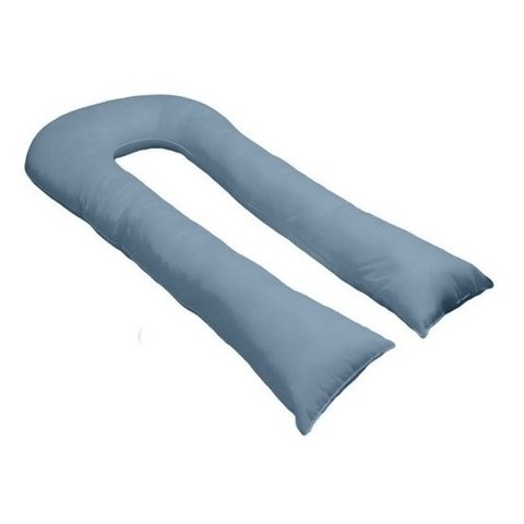 Travesseiro Tipo U 170x80cm para Gestante Gigante de Corpo - Azul-Claro