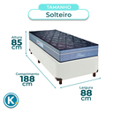 Ver imagem 3 de Conjunto Cama Box Branco Solteiro + Colchão Molas Ensacadas Petrus Paropas
