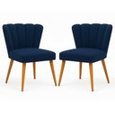 Ver imagem 2 de Kit 2 Cadeiras Decorativas para Penteadeira Quarto Mesa de Jantar Liz Azul-marinho
