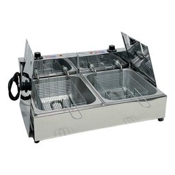 Fritadeira Elétrica Industrial 2 Cubas 10 Litros Inox-tampa - 2