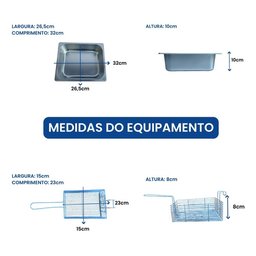Fritadeira Elétrica Industrial 2 Cubas 10 Litros Inox-tampa - 6