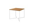 Ver imagem 3 de Mesa Industrial Base Ferro Branco em V Tampo 90x90 Canela 4 Cadeiras Eames Madeira Assento Preto
