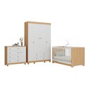 Ver imagem 2 de Quarto de Bebê Completo com Berço Americano 3 em 1 Allegra Multimóveis Mp4582 Madeirado/branco