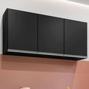 Ver imagem 2 de Armário Aéreo para Cozinha 3 Portas 120cm Vicent M05 Preto - Inoviza