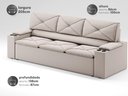 Ver imagem 2 de Sofá com Porta Copos Retrátil e Reclinável Pop 2,05m Velosuede Areia - Netsofas