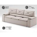 Ver imagem 2 de Sofá com Porta Copos Retrátil e Reclinável Pop 2,05m Velosuede Areia - Netsofas