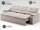 Ver imagem 3 de Sofá com Porta Copos Retrátil e Reclinável Pop 2,05m Velosuede Areia - Netsofas