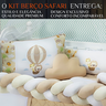 Kit Berço Safari Menino 11 Peças Estampado de Bichinhos + Naninha:caqui - 2