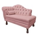 Ver imagem 3 de Recamier Divã Larissa 1,20cm Direito Sala Veludo:rosa - Nude/liso