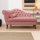 Ver imagem 1 de Recamier Divã Larissa 1,20cm Direito Sala Veludo:rosa - Nude/liso