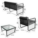 Ver imagem 3 de Conjunto 2 Poltronas 1 Namoradeira e 1 Mesa de Centro Santiago em Alumínio e Fibra Sintética Acesse