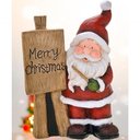 Ver imagem 3 de Enfeite Natalino Quadro Papai Noel Porcelana Estatueta 44cm