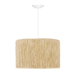 Pendente Luminária De Teto Em Sisal Decoração Quarto Sala:Luminária Madeira/Palha - 3