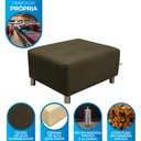 Ver imagem 2 de Puff Para Sala Quadrado Decorativo com Pés com Alumínio Nero Veludo Marrom Escuro Matrix