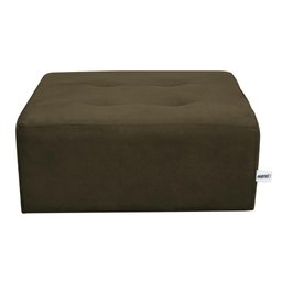 Puff Para Sala Quadrado Decorativo com Pés com Alumínio Nero Veludo Marrom Escuro Matrix - 5